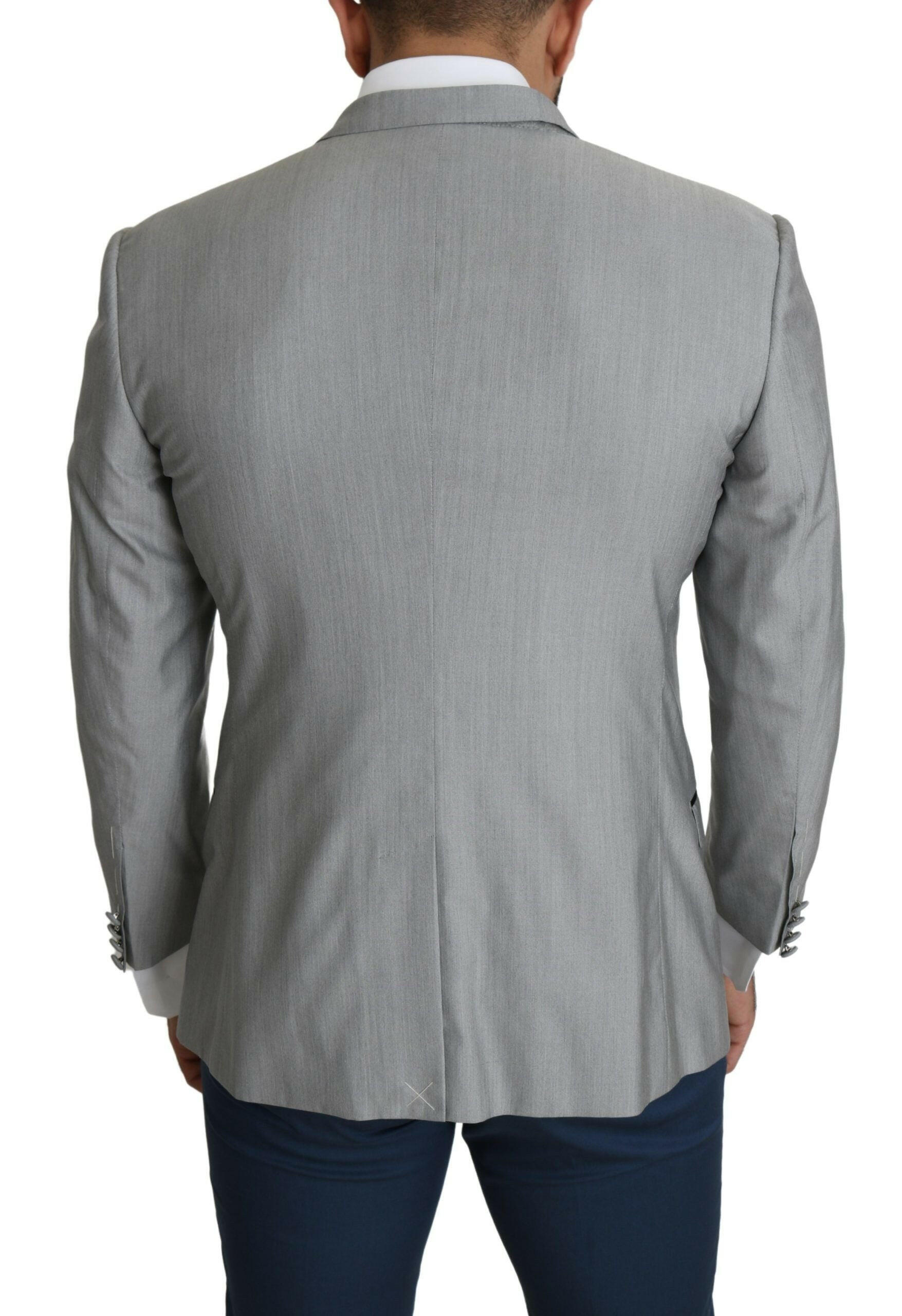 Dolce & Gabbana Light Gray Single Breasted SARTORIA Blazer -   -  Dolce & Gabbana.