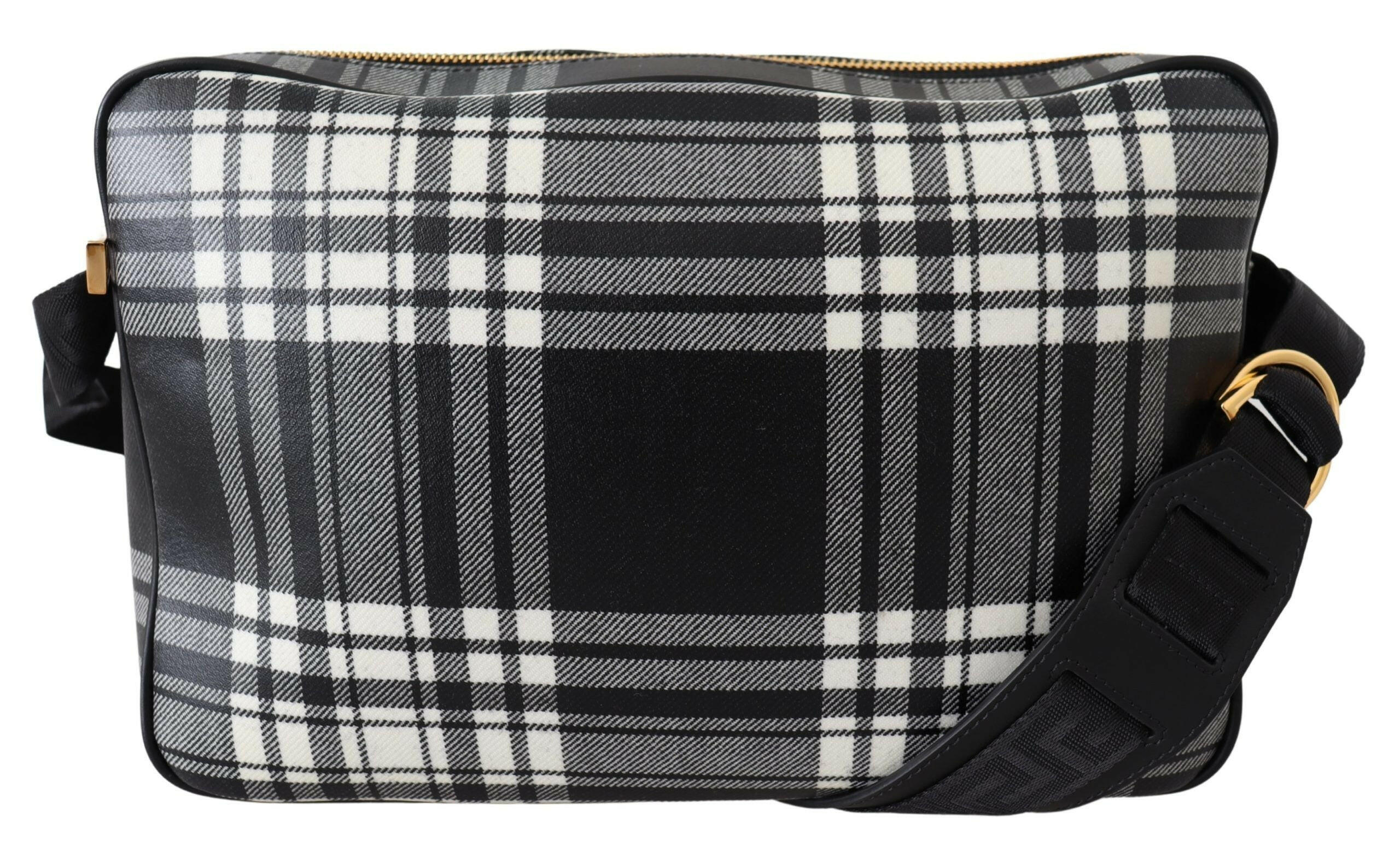 Versace Elegant Grey Leather Crossbody Bag -  Cross Body Bag for Men -  Versace.