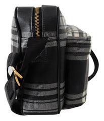 Versace Elegant Grey Leather Crossbody Bag -  Cross Body Bag for Men -  Versace.
