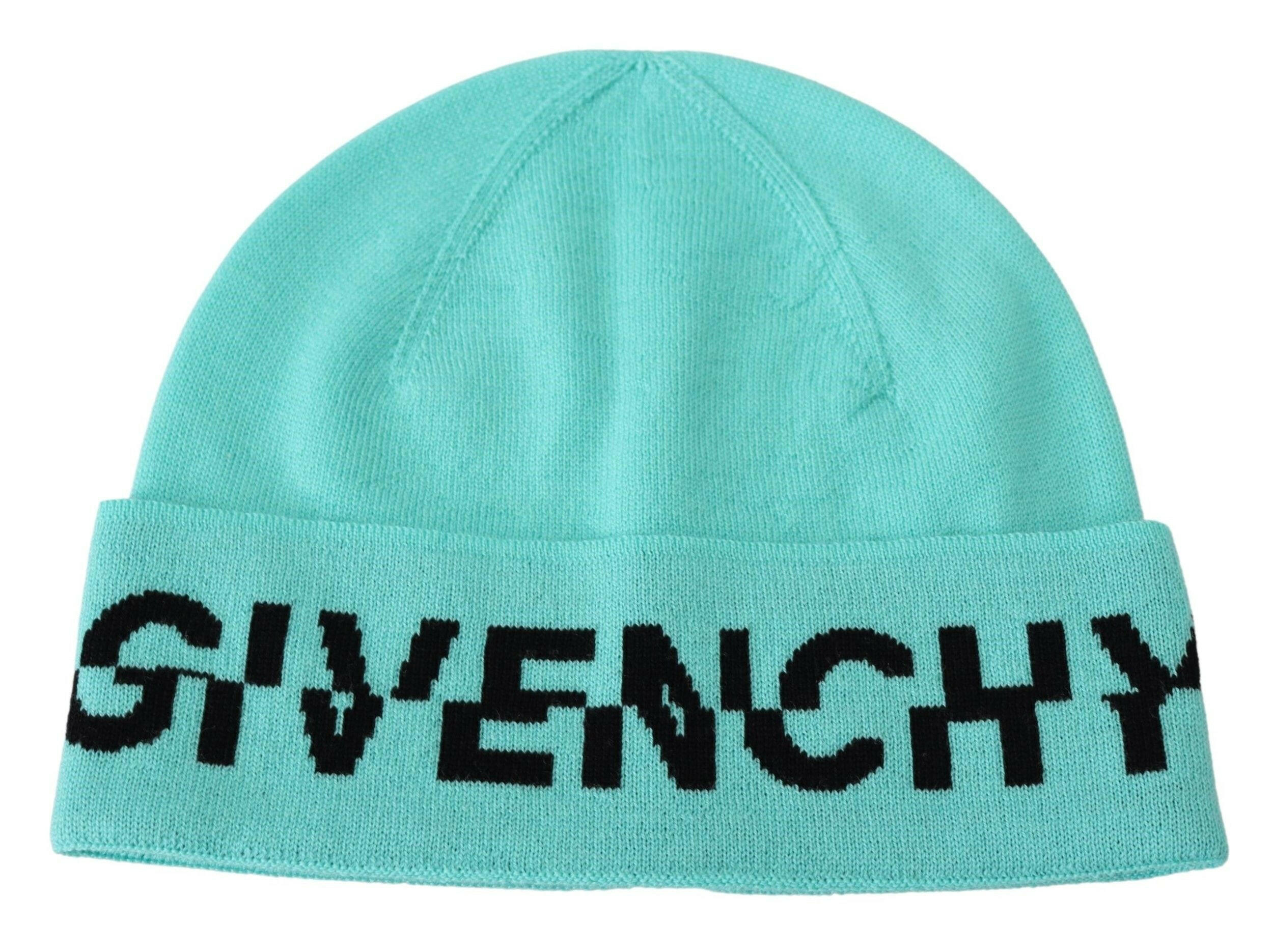 Givenchy Green Wool Beanie Unisex Logo Hat -   -  Givenchy.