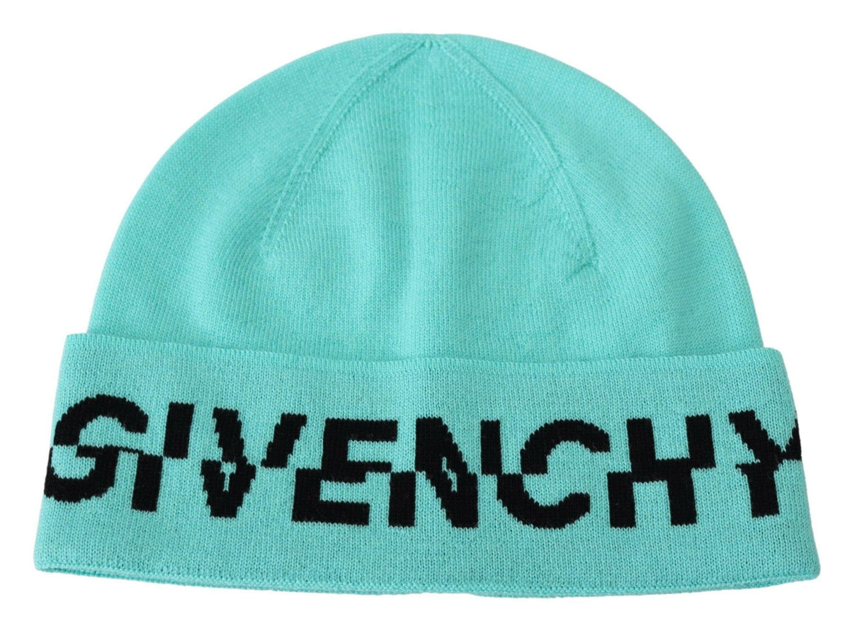 Givenchy Green Wool Beanie Unisex Logo Hat -   -  Givenchy.
