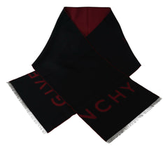 Givenchy Black Red Wool Unisex Winter Warm Wrap Scarf Shawl -   -  Givenchy.