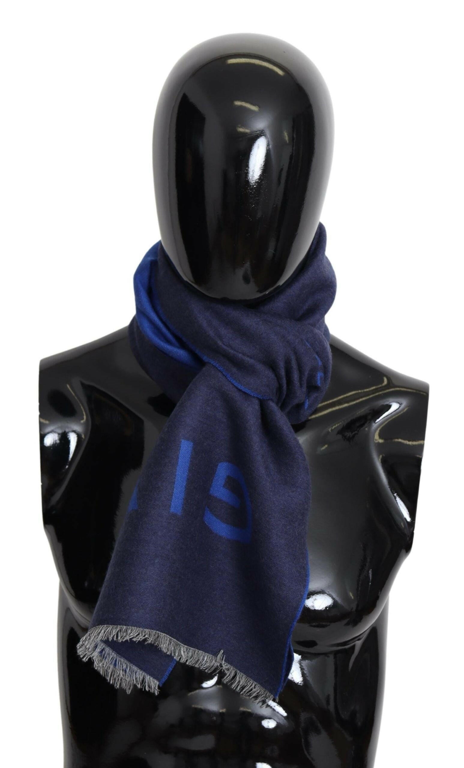 Givenchy Blue Wool Unisex Winter Warm  Scarf Wrap Shawl -   -  Givenchy.
