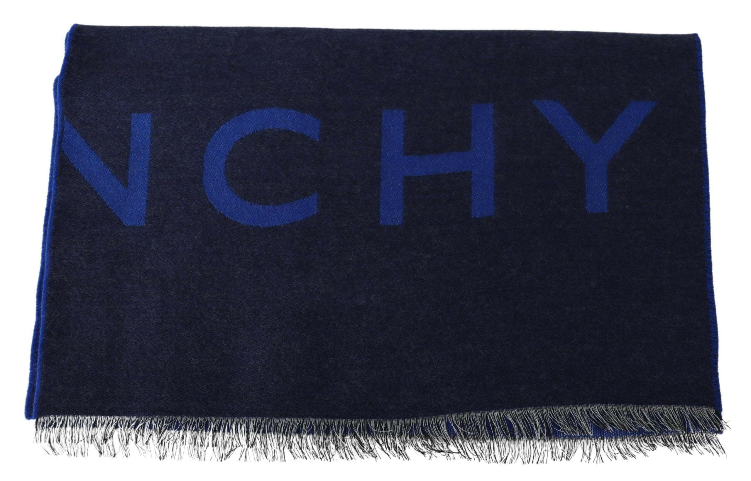 Givenchy Blue Wool Unisex Winter Warm  Scarf Wrap Shawl -   -  Givenchy.