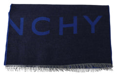 Givenchy Blue Wool Unisex Winter Warm  Scarf Wrap Shawl -   -  Givenchy.