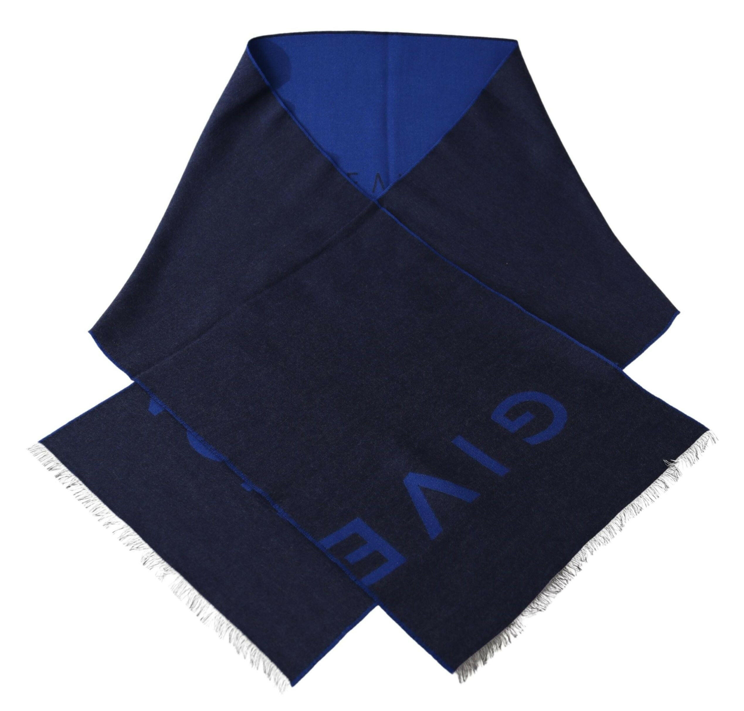 Givenchy Blue Wool Unisex Winter Warm  Scarf Wrap Shawl -   -  Givenchy.