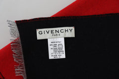 Givenchy Red Black Wool Unisex Winter Warm Scarf Wrap Shawl -   -  Givenchy.