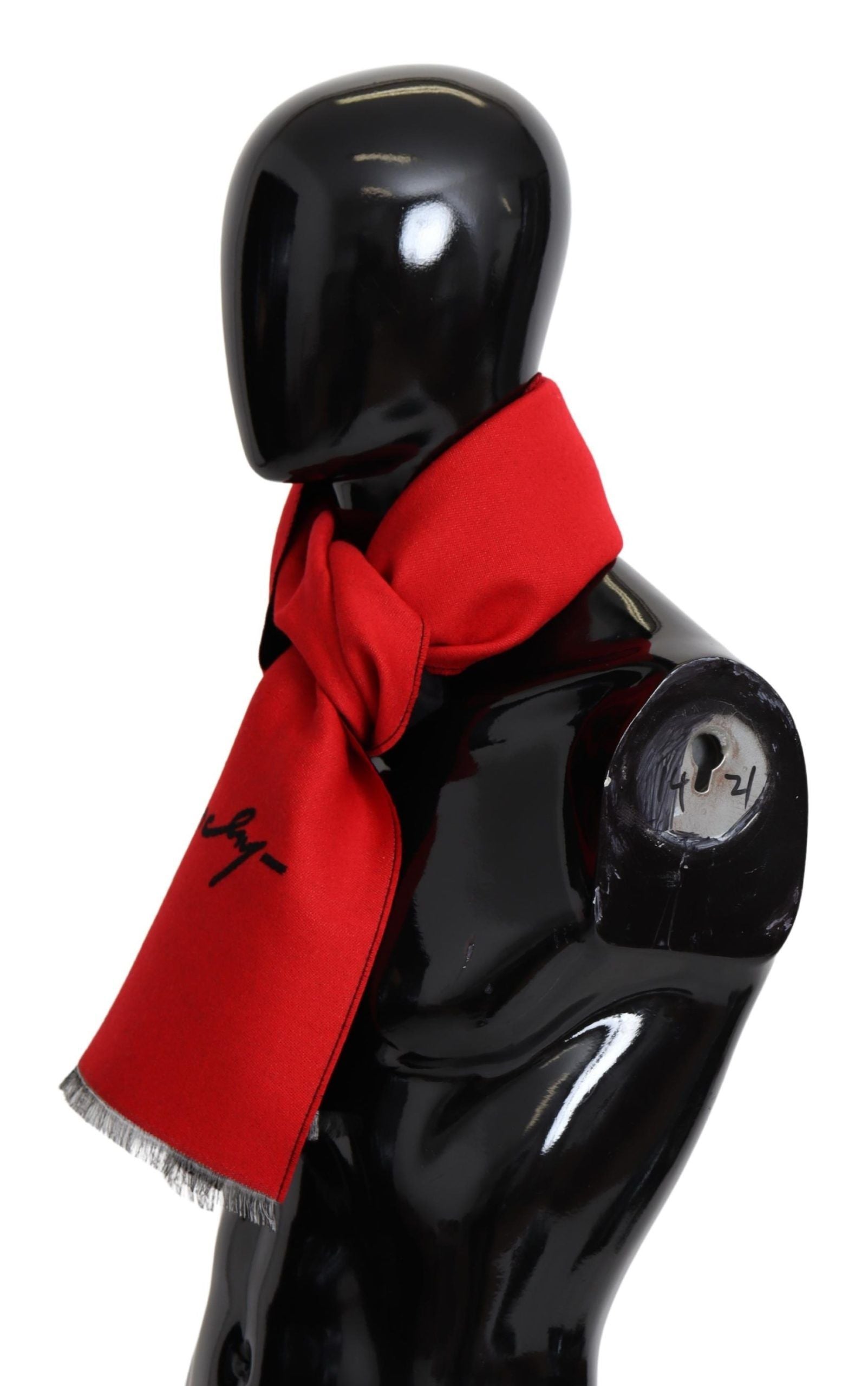 Givenchy Red Black Wool Unisex Winter Warm Scarf Wrap Shawl -   -  Givenchy.