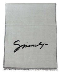 Givenchy Black White Wool Unisex Winter Warm Scarf Wrap Shawl -   -  Givenchy.