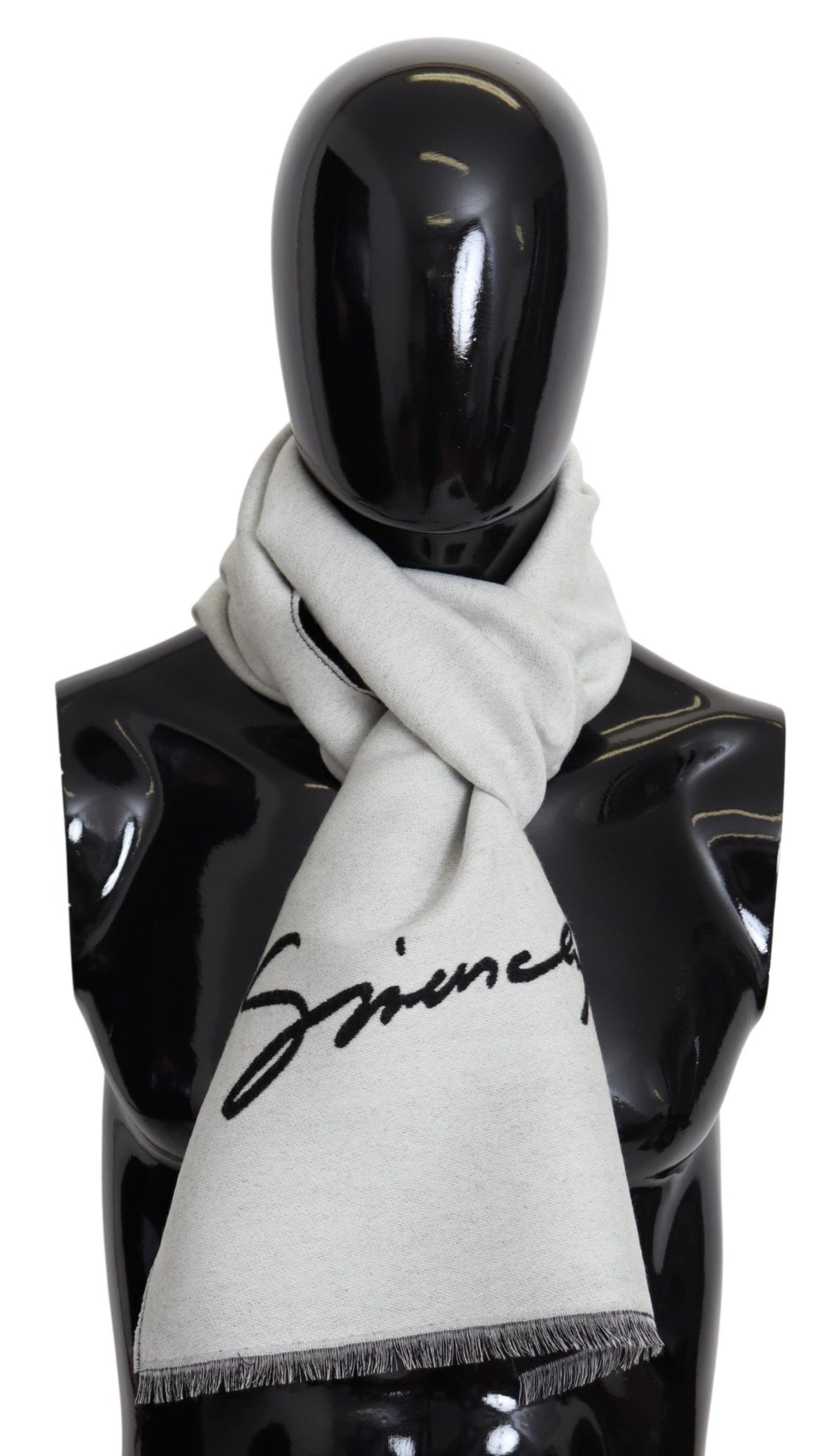 Givenchy Black White Wool Unisex Winter Warm Scarf Wrap Shawl -   -  Givenchy.