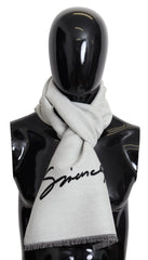 Givenchy Black White Wool Unisex Winter Warm Scarf Wrap Shawl -   -  Givenchy.