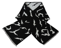 Givenchy Black White Wool Unisex Winter Warm Scarf Wrap Shawl -   -  Givenchy.