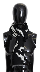 Givenchy Black White Wool Unisex Winter Warm Scarf Wrap Shawl -   -  Givenchy.