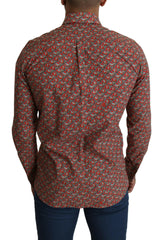 Dolce & Gabbana Red Printed Knight Formal Dress MARTINI Shirt -   -  Dolce & Gabbana.