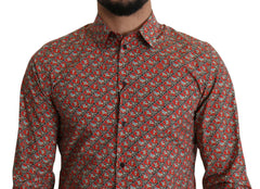 Dolce & Gabbana Red Printed Knight Formal Dress MARTINI Shirt -   -  Dolce & Gabbana.