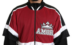 Dolce & Gabbana Red Black AMORE Sport Full Zipper Sweater -   -  Dolce & Gabbana.