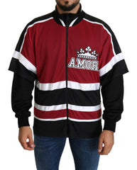 Dolce & Gabbana Red Black AMORE Sport Full Zipper Sweater -   -  Dolce & Gabbana.