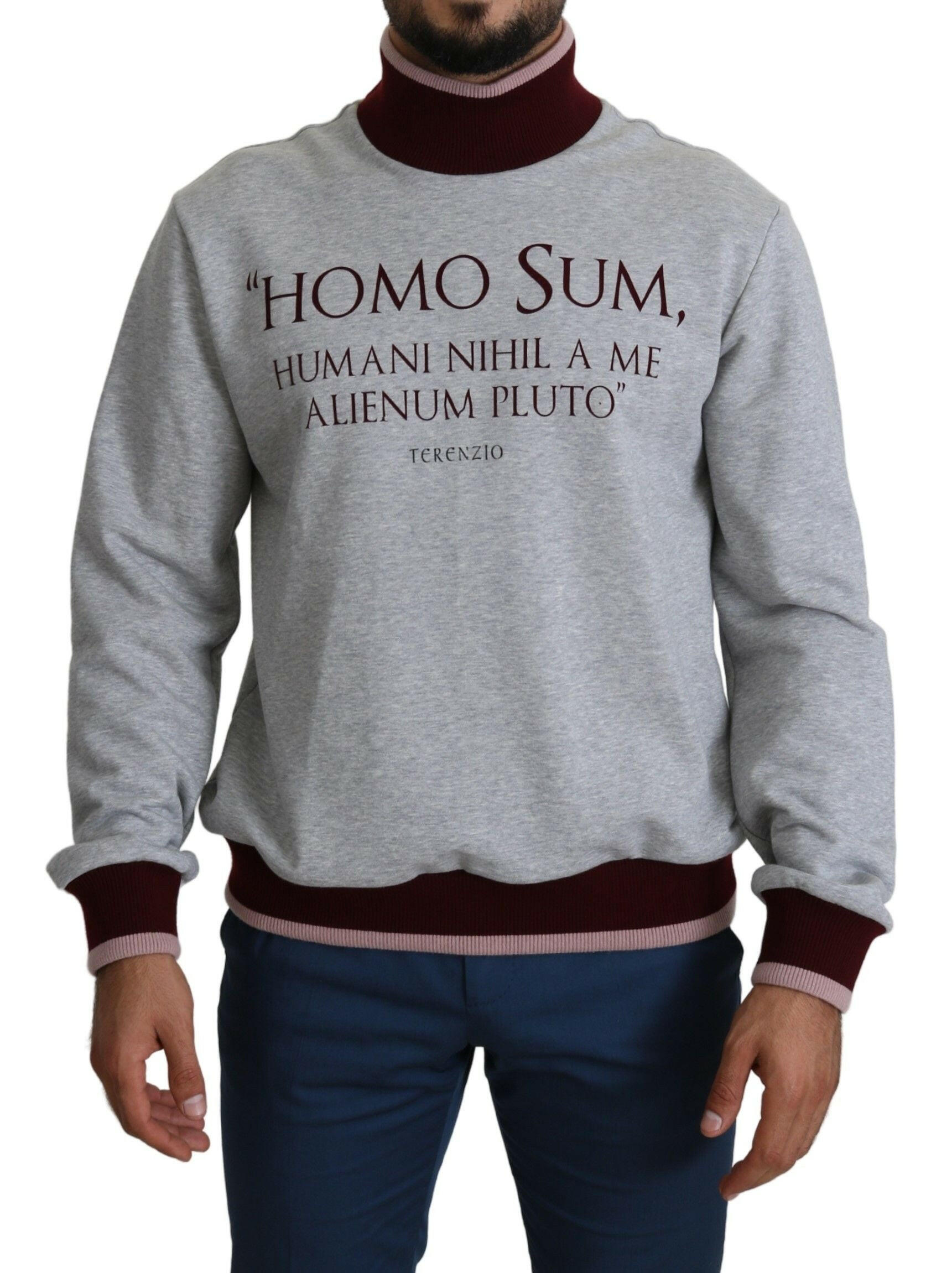 Dolce & Gabbana Gray Homo Sum Turtleneck Pullover Sweater -   -  Dolce & Gabbana.