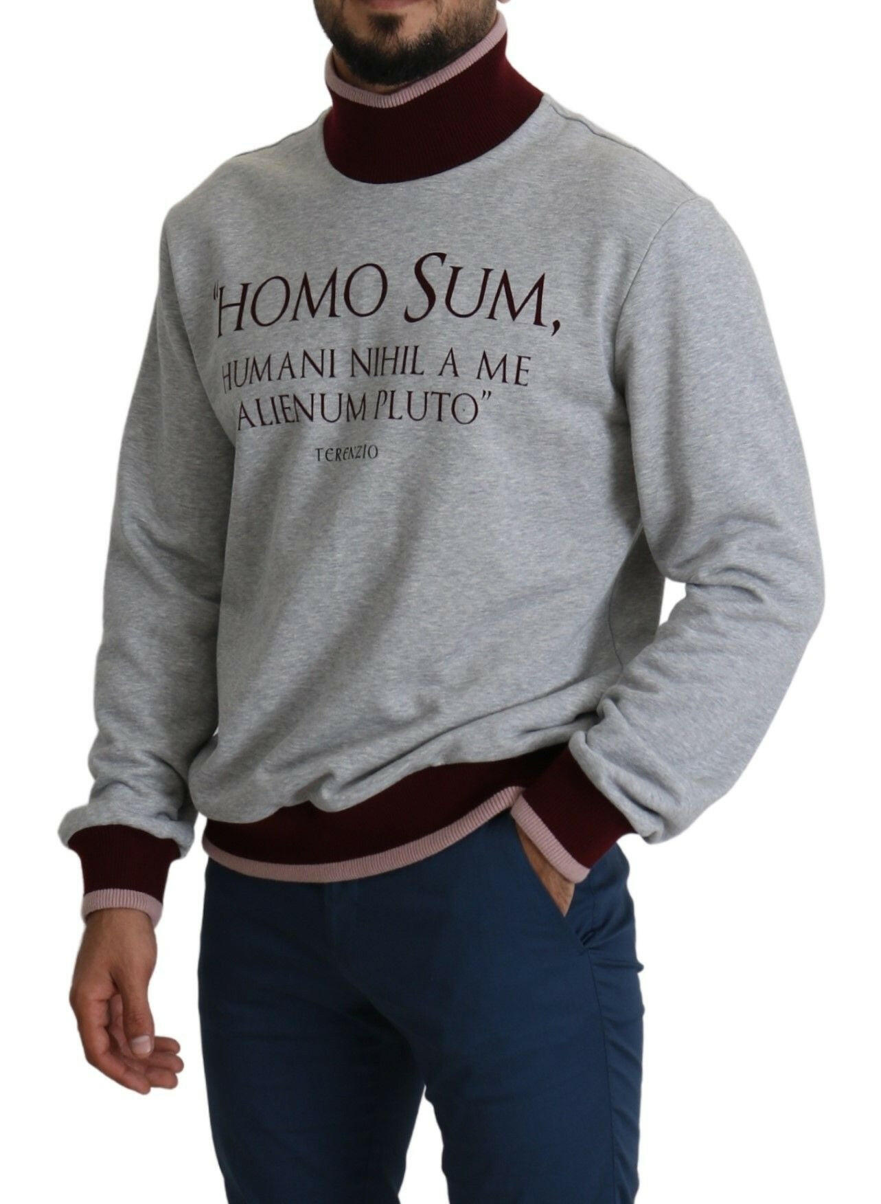 Dolce & Gabbana Gray Homo Sum Turtleneck Pullover Sweater -   -  Dolce & Gabbana.