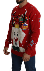 Dolce & Gabbana Red Christmas Dog Pullover Cashmere Sweater -   -  Dolce & Gabbana.