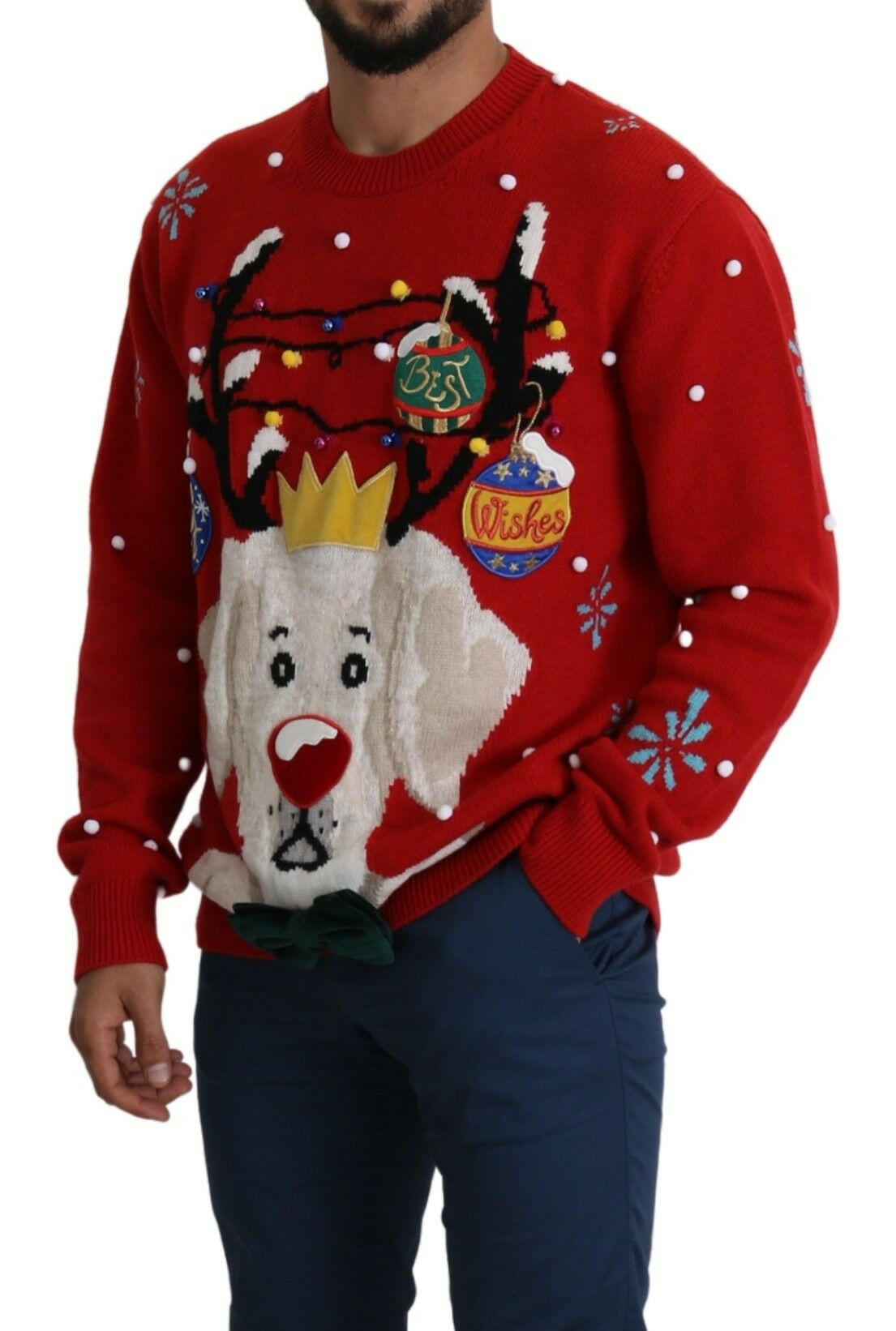 Dolce & Gabbana Red Christmas Dog Pullover Cashmere Sweater -   -  Dolce & Gabbana.