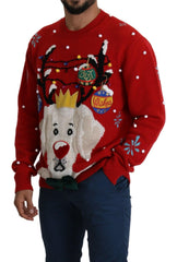 Dolce & Gabbana Red Christmas Dog Pullover Cashmere Sweater -   -  Dolce & Gabbana.