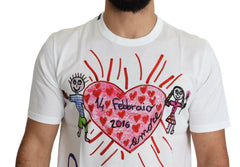 Dolce & Gabbana White Saint Valentine Hearts Print Men  T-shirt -   -  Dolce & Gabbana.