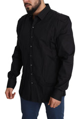 Dolce & Gabbana Black Cotton Stretch Dress SICILIA Shirt -   -  Dolce & Gabbana.