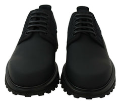 Dolce & Gabbana Black Rubberized Calfskin Chunky Derby Vulcano Shoes -   -  Dolce & Gabbana.