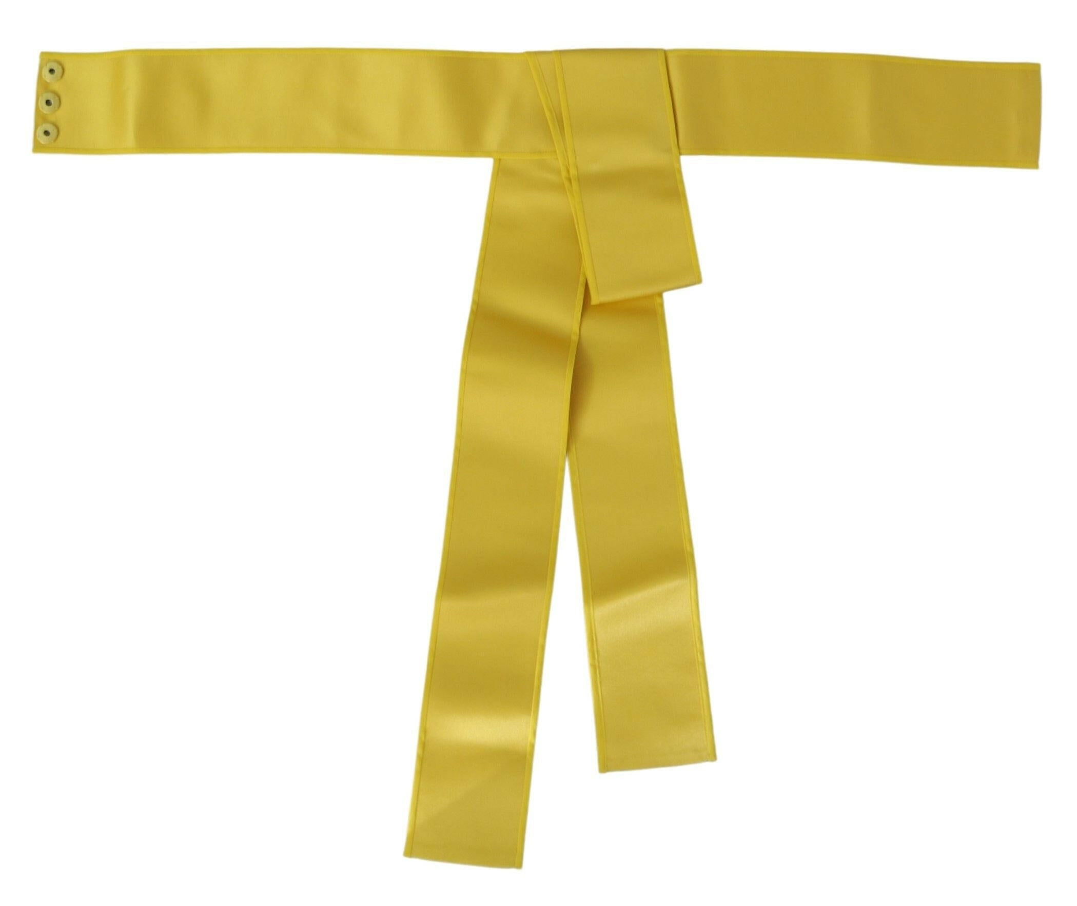 Dolce & Gabbana Yellow Wide Snap Button Closure Silk Belt -   -  Dolce & Gabbana.
