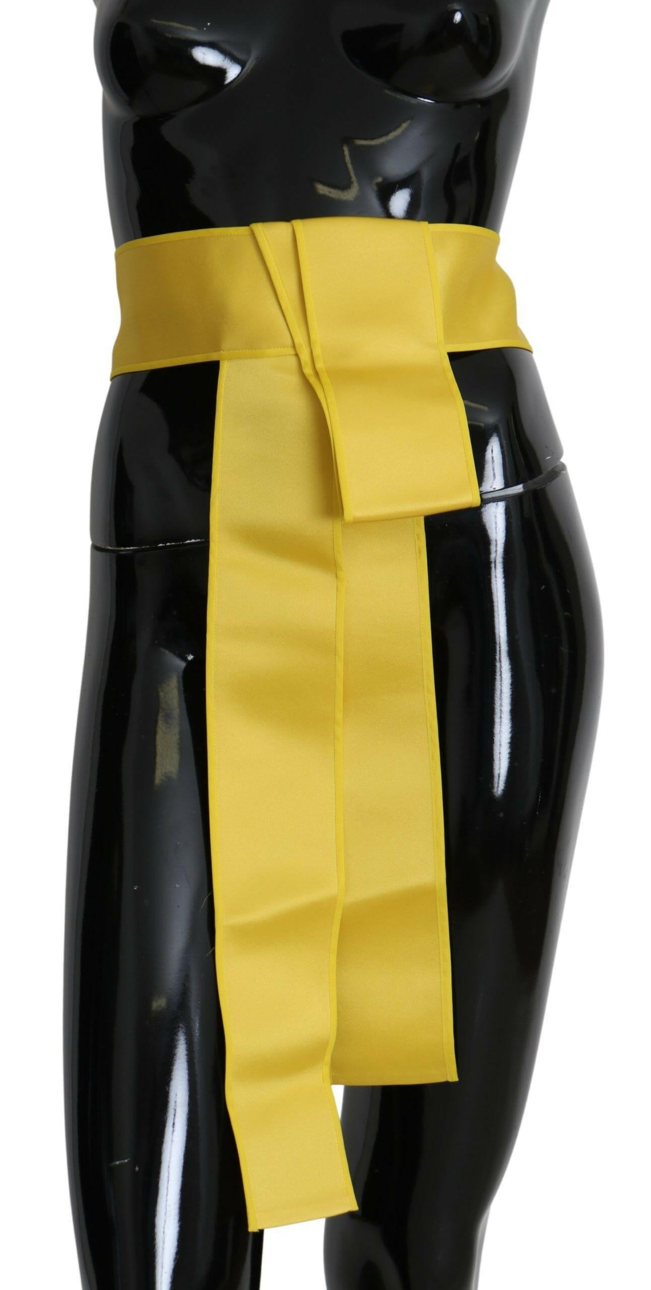 Dolce & Gabbana Yellow Wide Snap Button Closure Silk Belt -   -  Dolce & Gabbana.