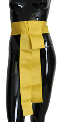 Dolce & Gabbana Yellow Wide Snap Button Closure Silk Belt -   -  Dolce & Gabbana.