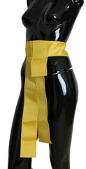 Dolce & Gabbana Yellow Wide Snap Button Closure Silk Belt -   -  Dolce & Gabbana.