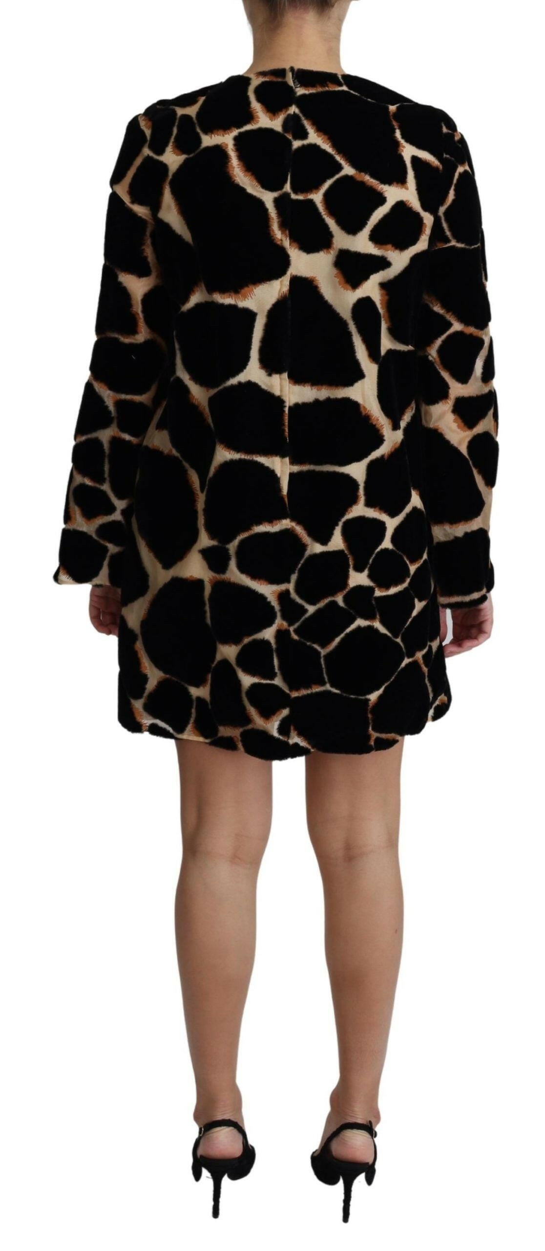 Dolce & Gabbana Black Giraffe Print Shift Mini Dress -   -  Dolce & Gabbana.