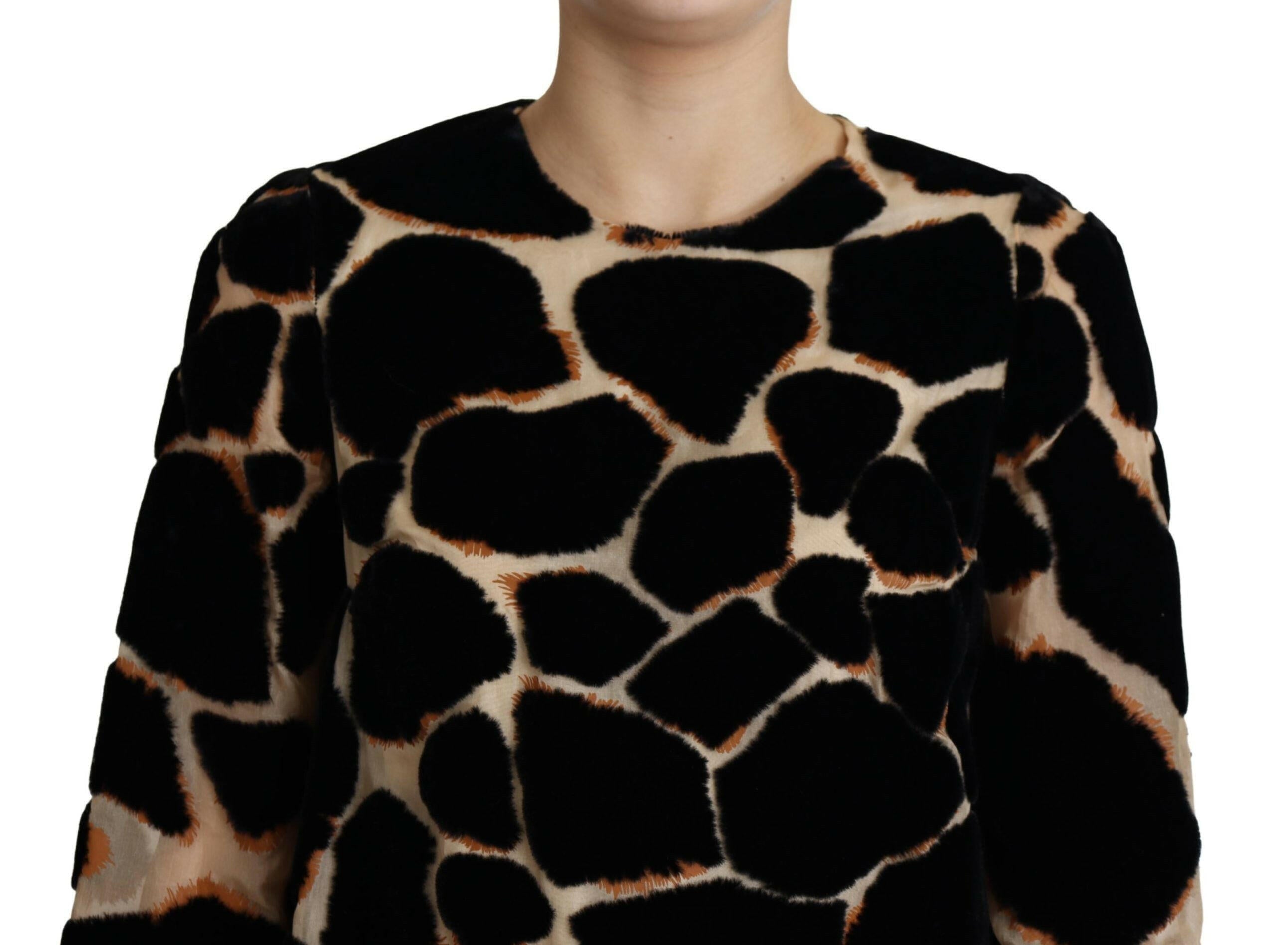 Dolce & Gabbana Black Giraffe Print Shift Mini Dress -   -  Dolce & Gabbana.