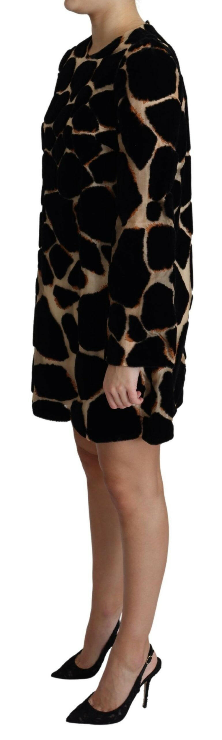 Dolce & Gabbana Black Giraffe Print Shift Mini Dress -   -  Dolce & Gabbana.
