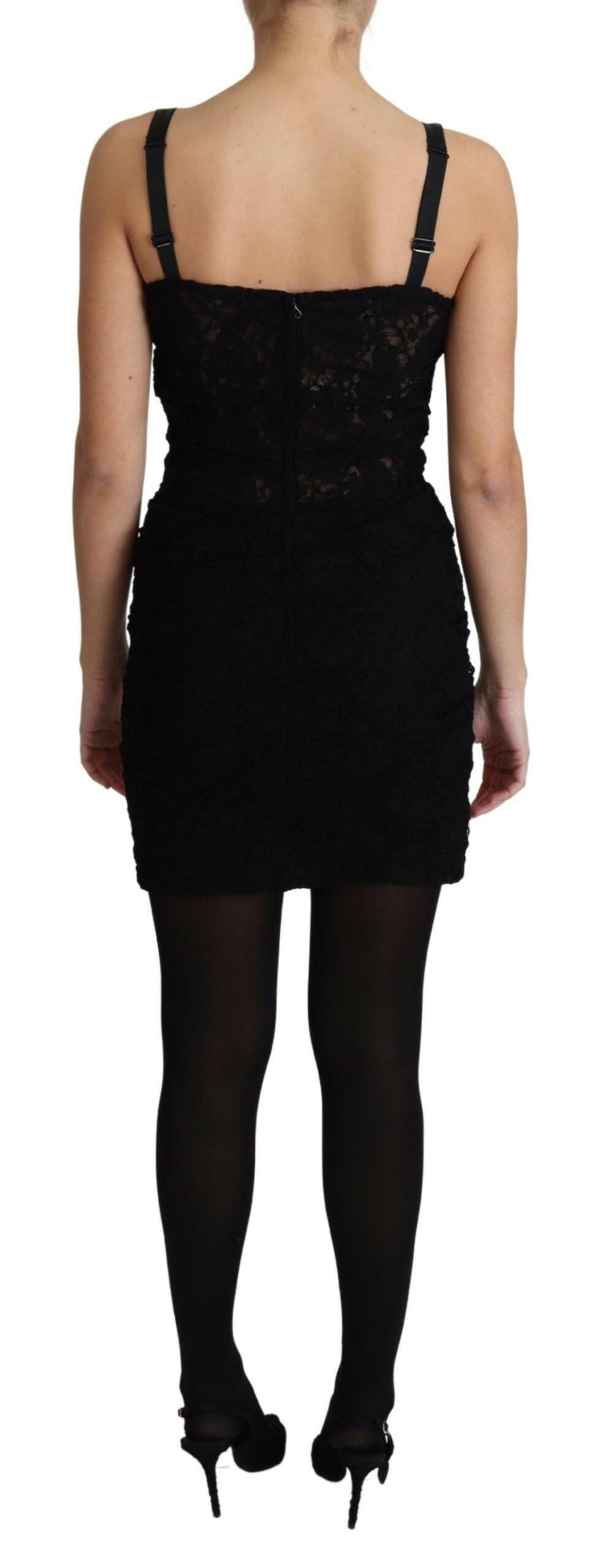 Dolce & Gabbana Black Lace Up Floral Corset Bustier Mini Dress -   -  Dolce & Gabbana.