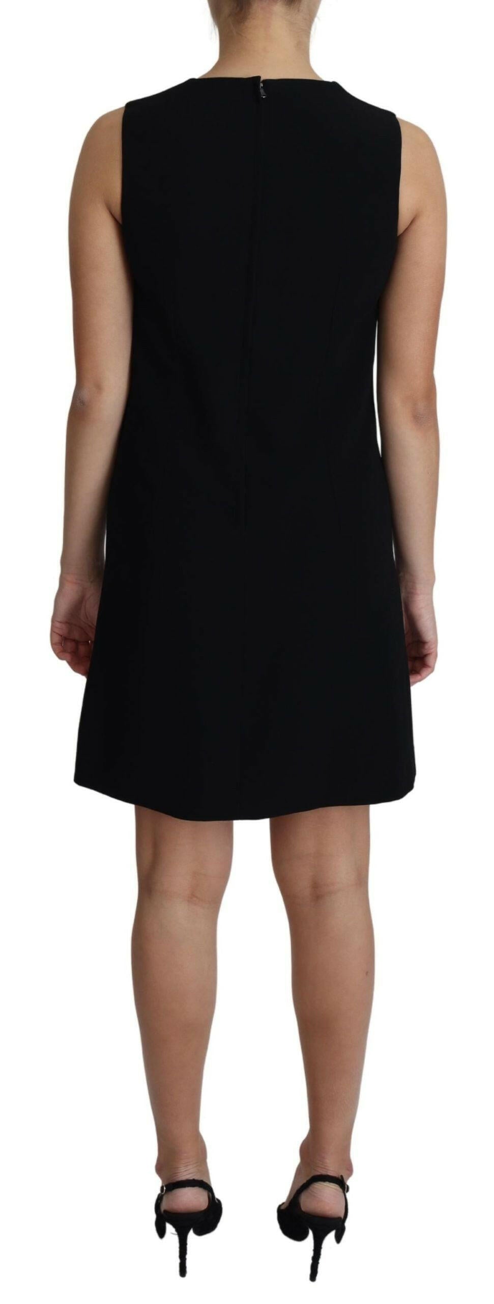 Dolce & Gabbana Black Viscose Stretch A-line Shift Mini Dress -   -  Dolce & Gabbana.