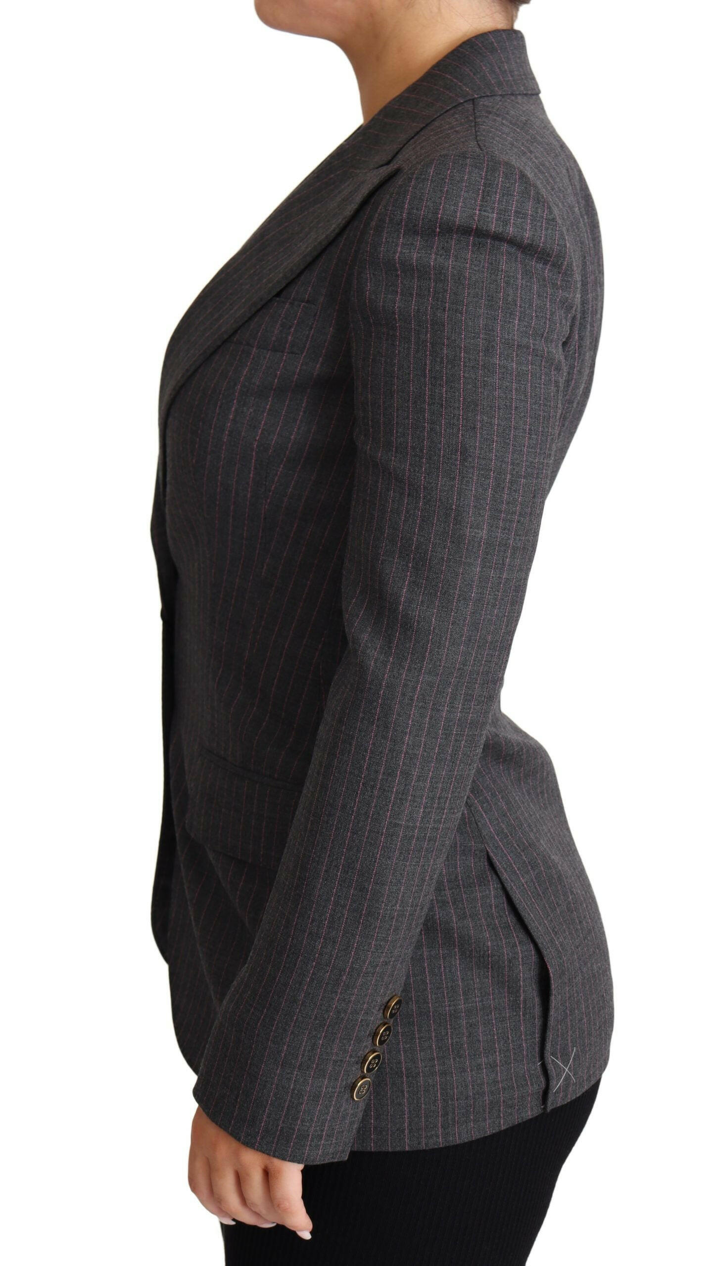 Dolce & Gabbana Gray Single Breasted Fitted Blazer Wool Jacket -   -  Dolce & Gabbana.