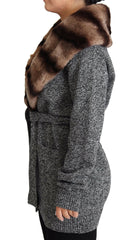 Dolce & Gabbana Gray Cardigan Fur Coat Cashmere Jacket -   -  Dolce & Gabbana.