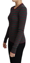 Dolce & Gabbana Multicolor Stripes Crew Neck Pullover Sweater -   -  Dolce & Gabbana.