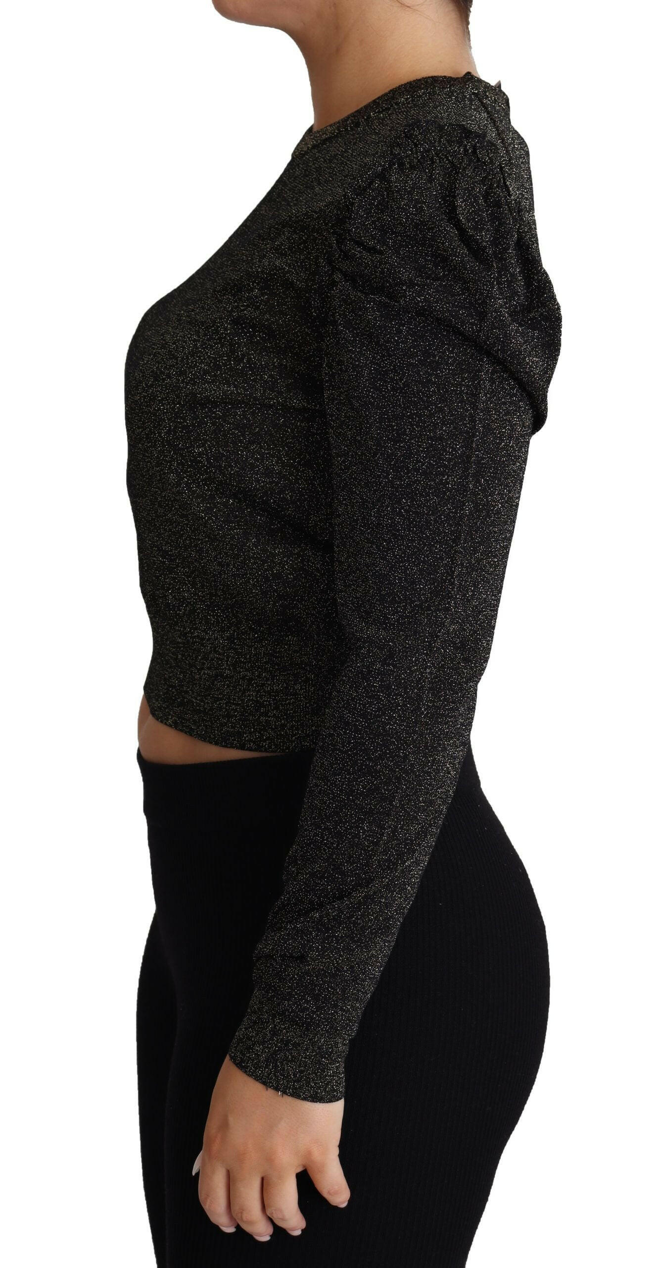 Dolce & Gabbana Black Gold Cropped Women Pullover Sweater -   -  Dolce & Gabbana.