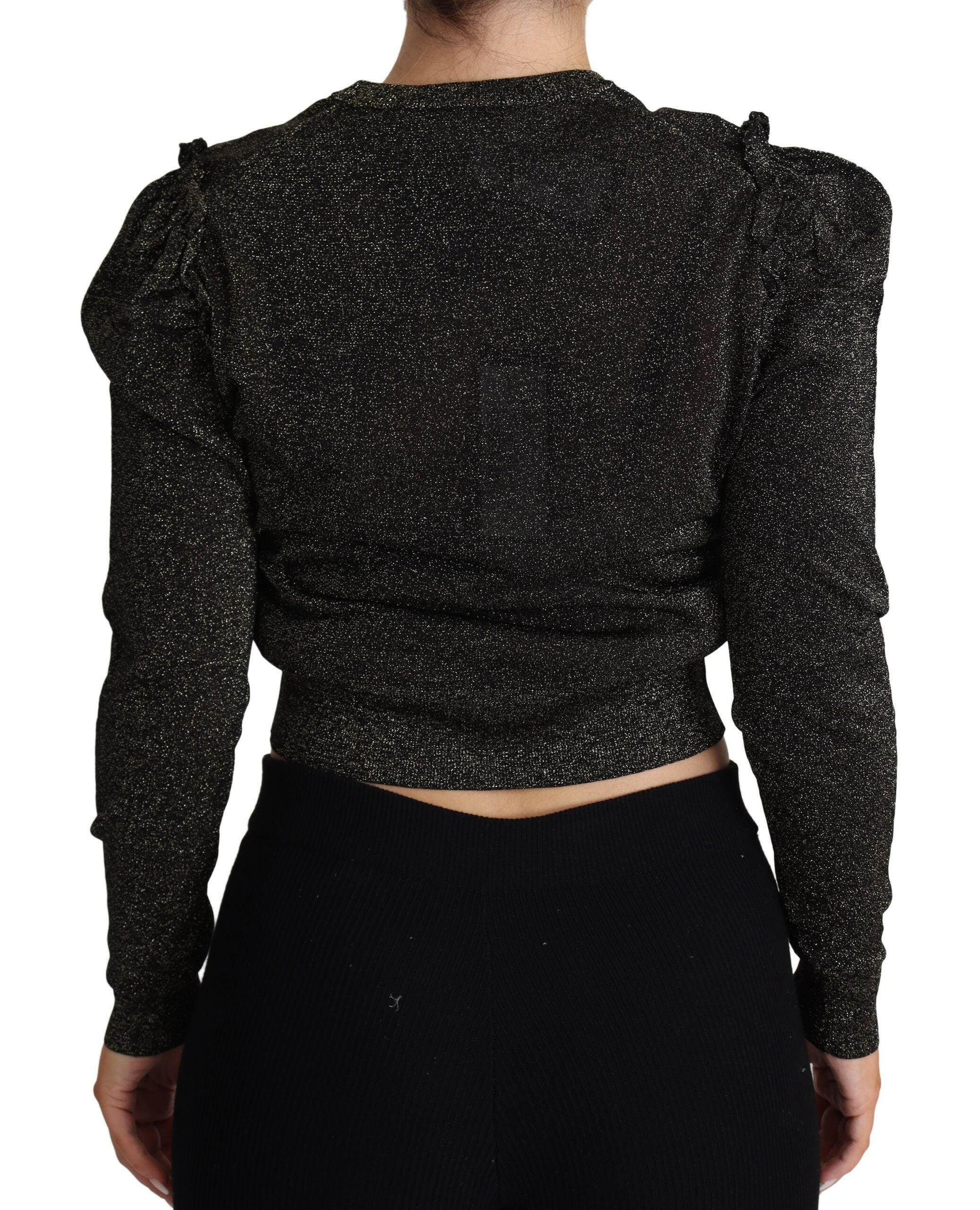 Dolce & Gabbana Black Gold Cropped Women Pullover Sweater -   -  Dolce & Gabbana.