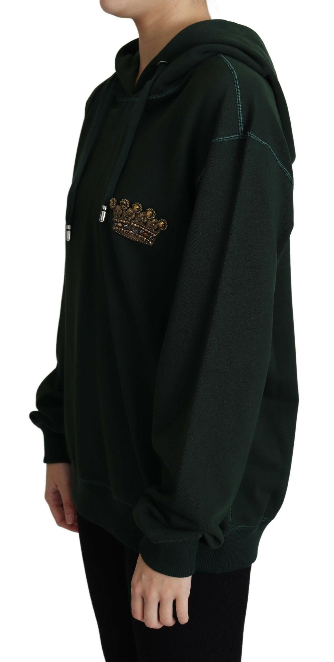 Dolce & Gabbana Dark Green Crown Embroidery Hoodie -   -  Dolce & Gabbana.
