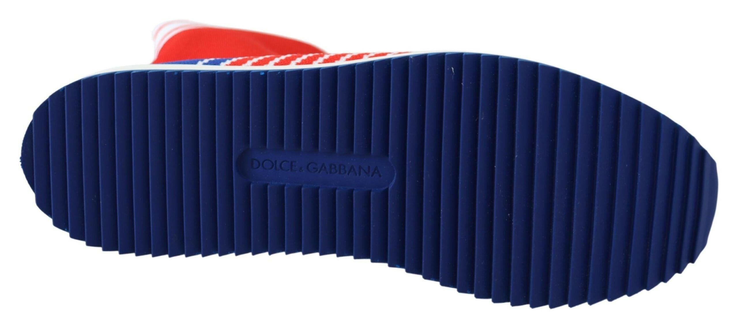 Dolce & Gabbana Blue Red Sorrento Logo Sneakers Socks Shoes -   -  Dolce & Gabbana.