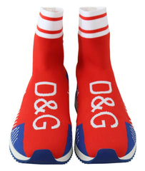 Dolce & Gabbana Blue Red Sorrento Logo Sneakers Socks Shoes -   -  Dolce & Gabbana.