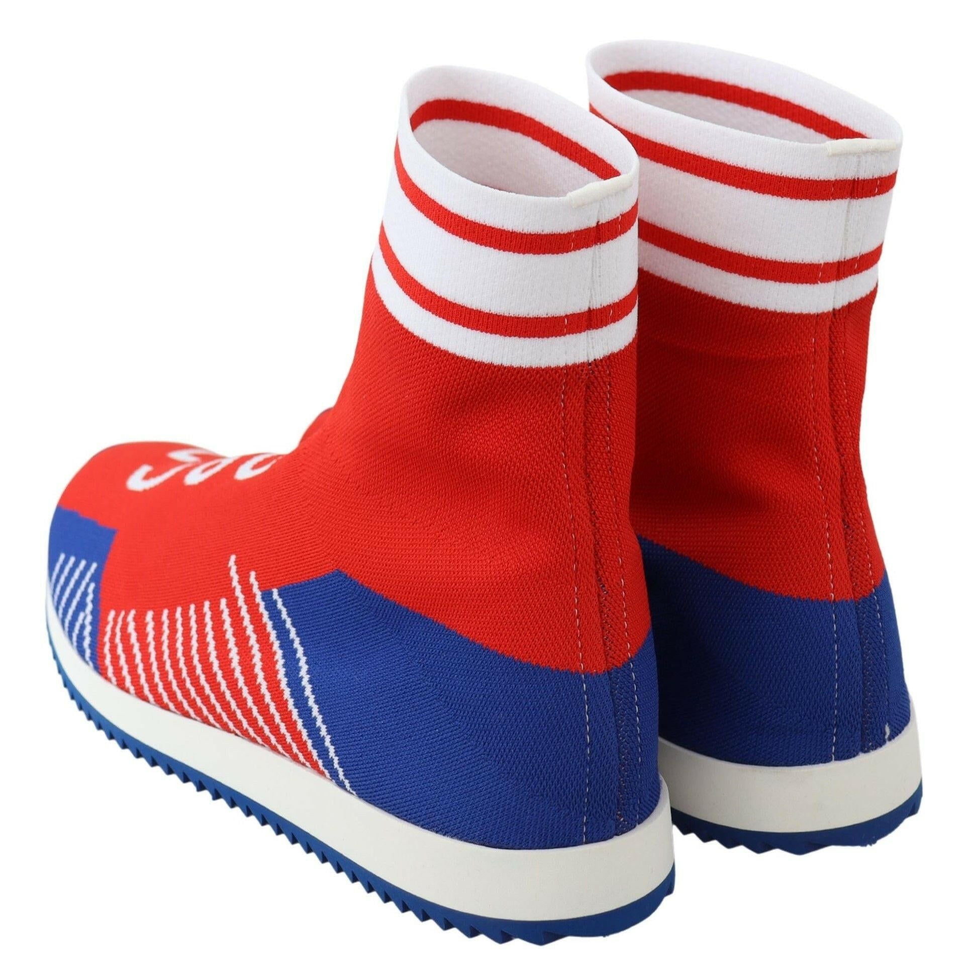 Dolce & Gabbana Blue Red Sorrento Logo Sneakers Socks Shoes -   -  Dolce & Gabbana.