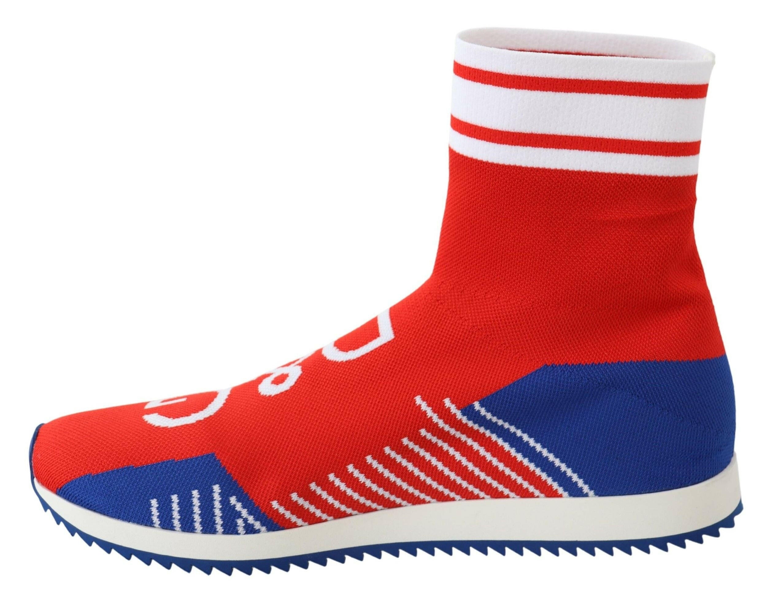 Dolce & Gabbana Blue Red Sorrento Logo Sneakers Socks Shoes -   -  Dolce & Gabbana.