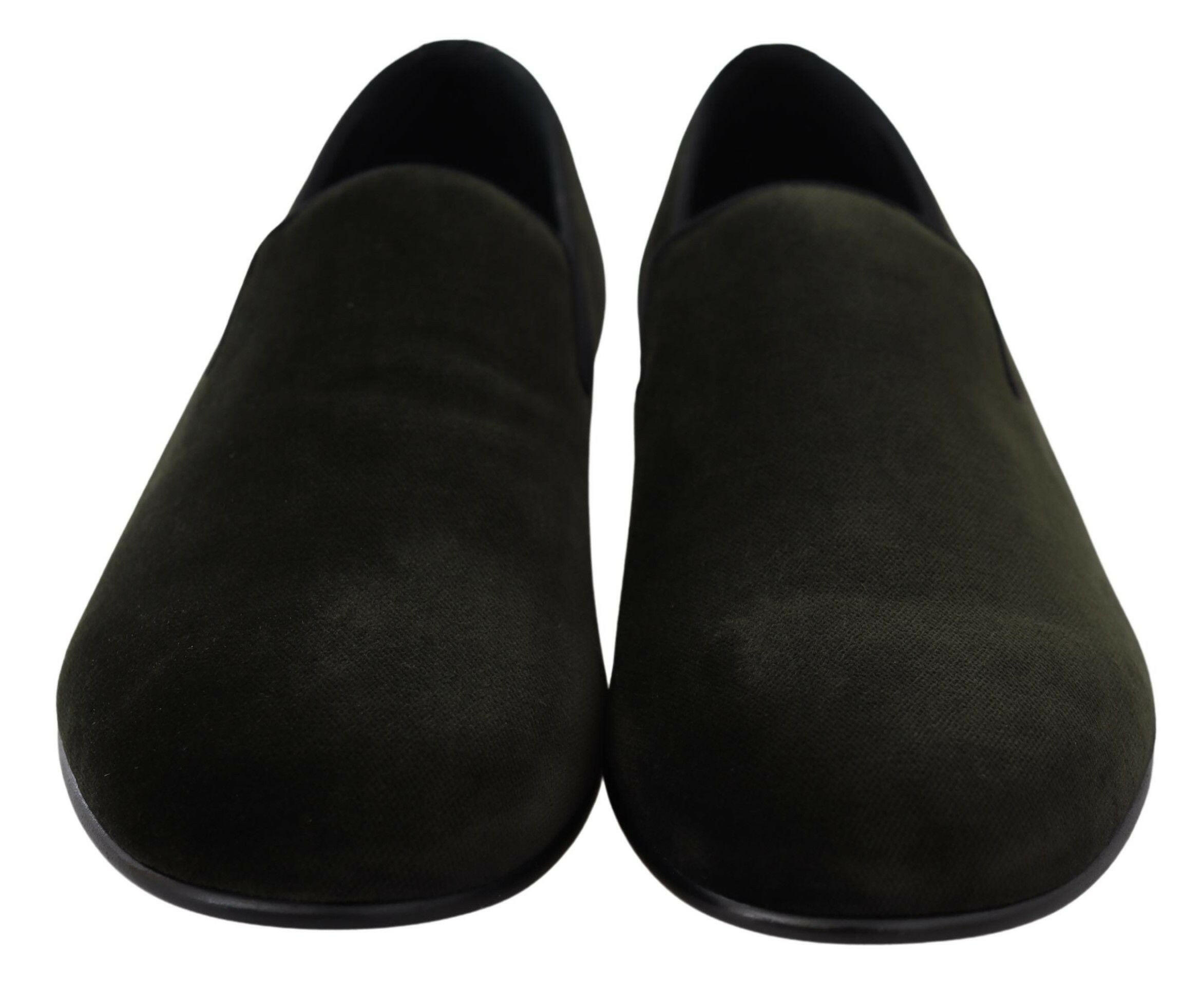 Dolce & Gabbana Green Velvet Slip On Mens Loafers Shoes -   -  Dolce & Gabbana.