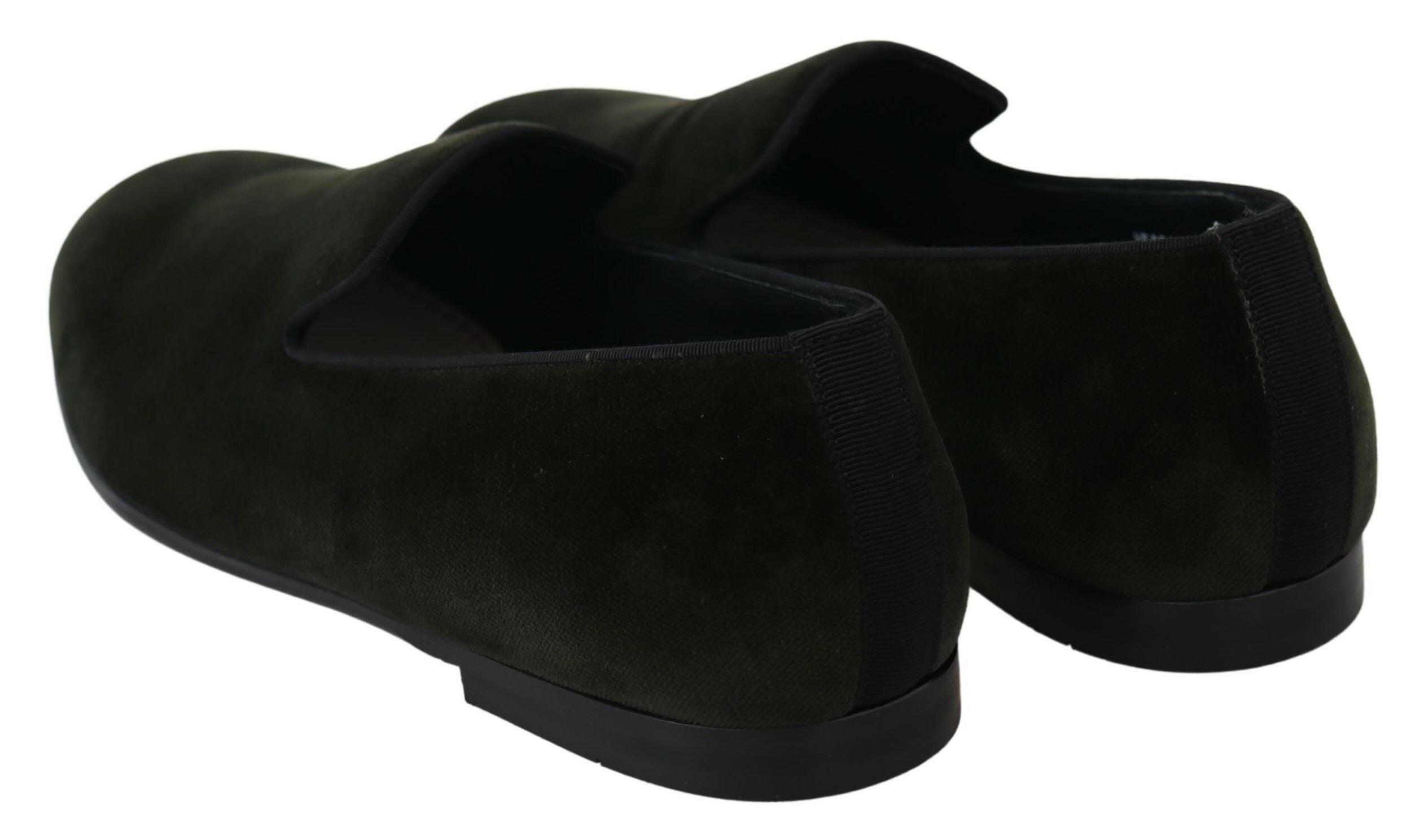 Dolce & Gabbana Green Velvet Slip On Mens Loafers Shoes -   -  Dolce & Gabbana.